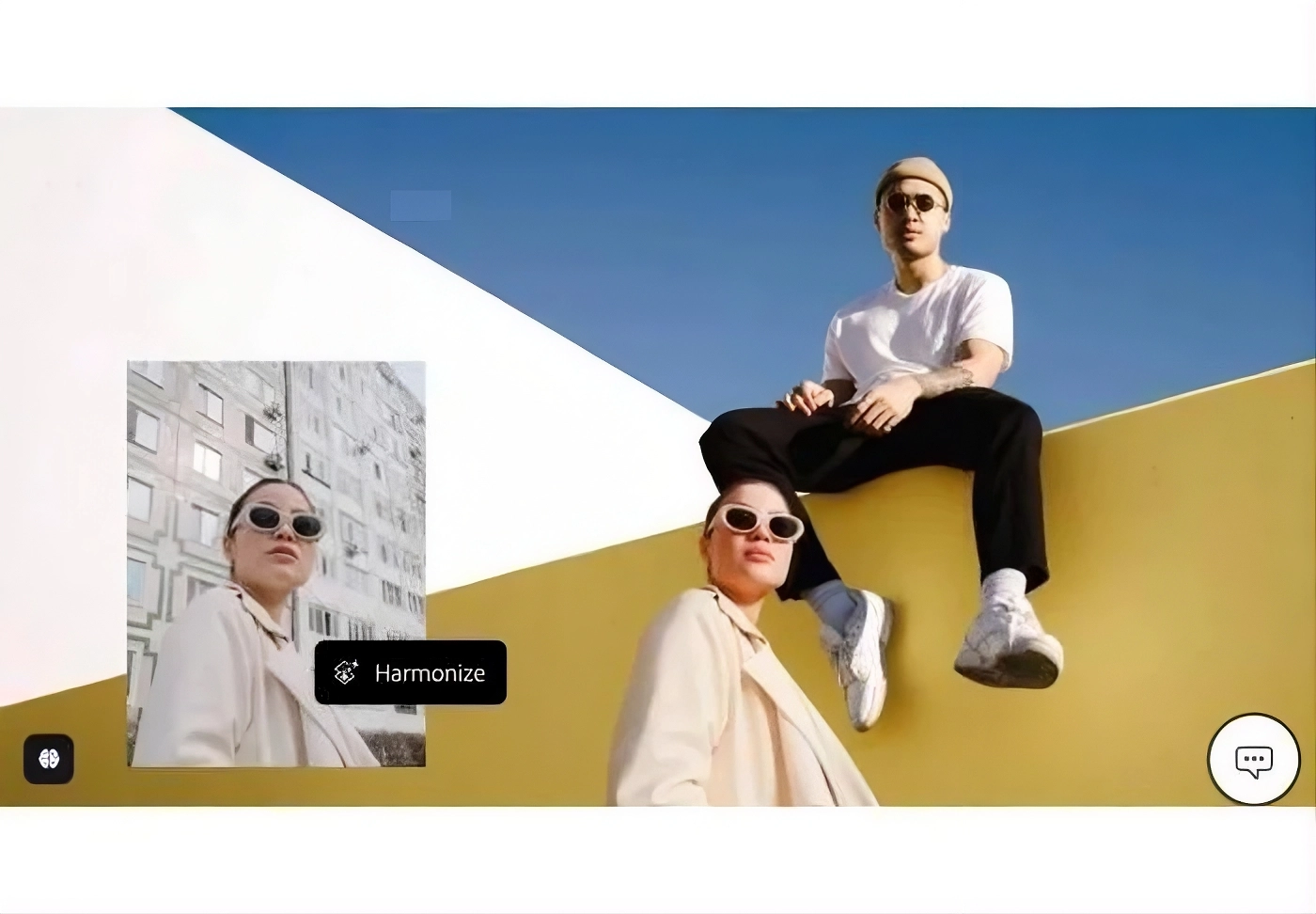 Adobe Photoshop Harmonize AI blending a subject into a new scene
